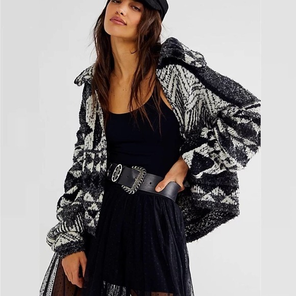 Free People Sweaters - Free People Wool One And Another Cardigan Sweater size Medium Black